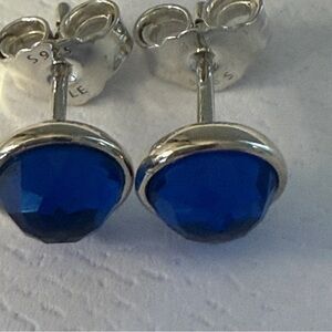 Authentic Pandora December Droplets Birthstone Silver Stud Earring